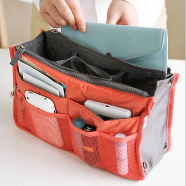 Multifunctional Bi-fold Storage Bag Double Zipper Large Capacity Storage Arrangement Makeup Toiletries Large Classification Bag
