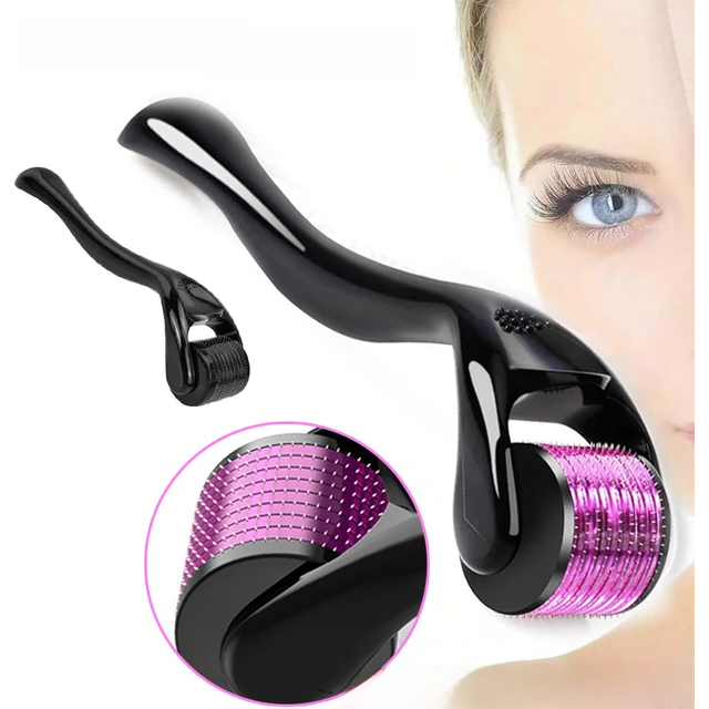 Microneedle Derma Roller With Titanium Needles Amazing Microneedling Tool For Skin Facial Beauty Hair Beard Scalp Women And Men
