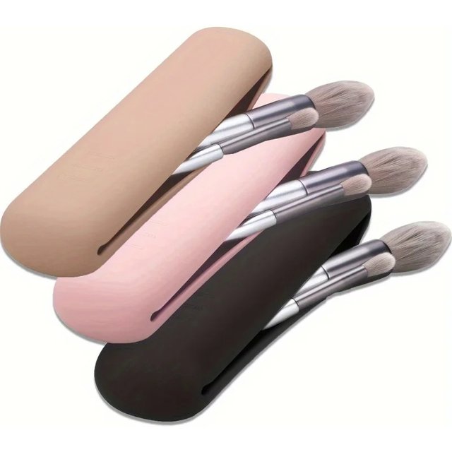 Travel Makeup Brush Holder,Silicon Trendy And Portable Cosmetic Face Brushes Holder,Soft And Sleek Makeup Tools Organizer
