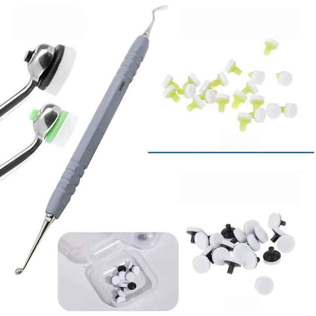 Dental Resin Filling Kit Molding Tools Light Cure Resin Filling Spatula Mixing Handle and Foam Pads Kit Teeth Whitening Tool