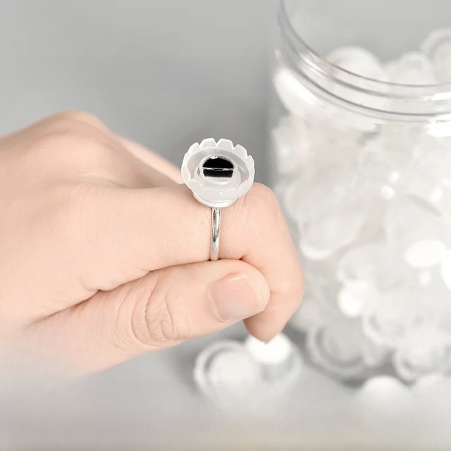 120pcs Self-adhesive Large Capacity Boxed Eyelash Flower Cup, Eyelash Glue Holder, Quick Flowering Eyelash Extension Makeup Tool