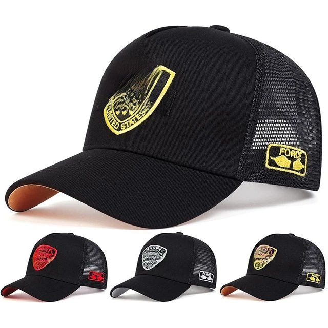 Unisex FORCE Letter Embroidery Baseball Net Caps Adjustable Casual Hats Spring and Summer Outdoor Sunscreen Hat