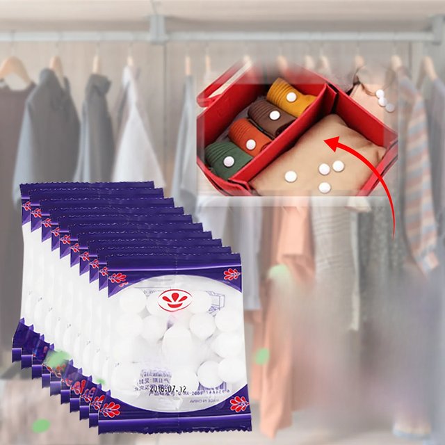 Moth Balls Natural Camphor Balls Wardrobe Anti-Mite Anti-Mite Ball Insect-Proof Shoes Deodorant Pest Mite Control Tool