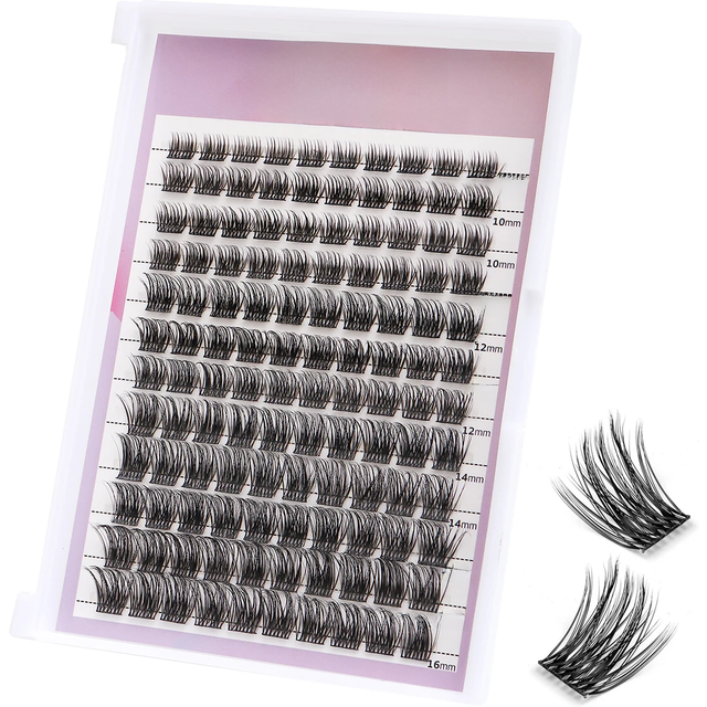 Make up DIY Lashes12 rows IGUIONSS Segmented Lashes Natural C/D Curl Individual Eyelashes with Lower Lashes false eyelashes
