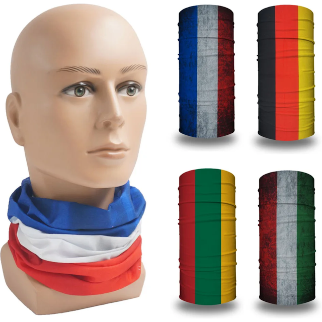 France/Germany/Hungary/Lithuania Flags Seamless Tube Bandana Outdoor Cycling Hiking Scarf Neck Cover Windproof Fishing Face Mask