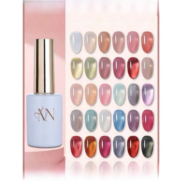 MIANEL 12ML 30- Colors Ice Transparent Nude Jelly Gel Nail Polish Top Selling Pink Blue White Red Nails Gel Polish White Nails
