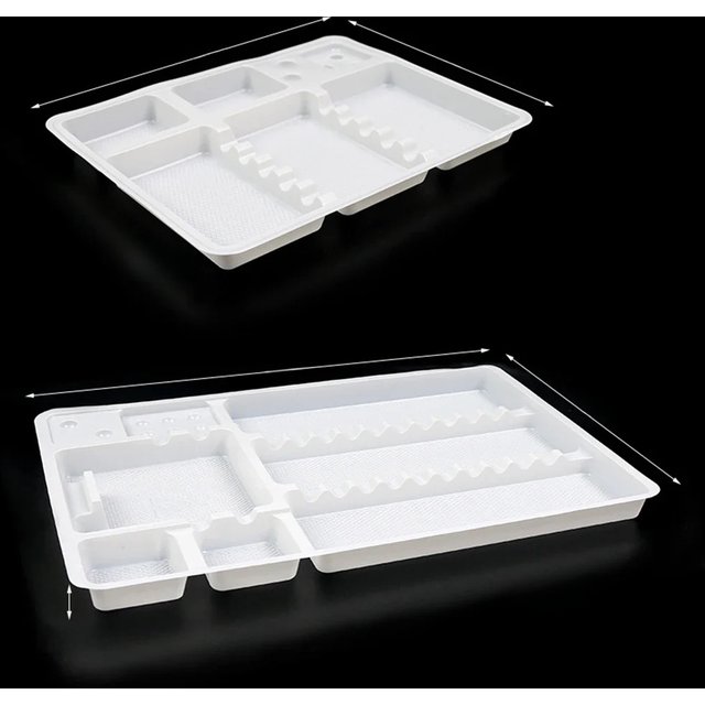 50Pcs PVC Plastic Tattoo Makeup Dentist Mouth Mirror Tweeze Storage Plate Consumable Disposable Dental Instrument Organizer Tray
