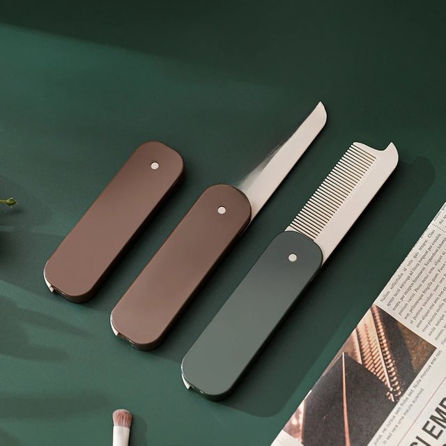 2 In 1 Pocket Folding Combs Wide Tooth Oil Head Comb Beard Combing Barber Hair Clipper Comb Salon Hair Styling Tool