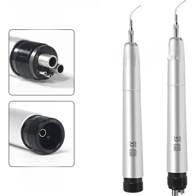 Dental Ultrasonic Air Scaler With 3 Tips Teeth Cleaning 2/4 Holes Handpiece Dental Teeth Whitening Cleaner Dentist Lab Clinic