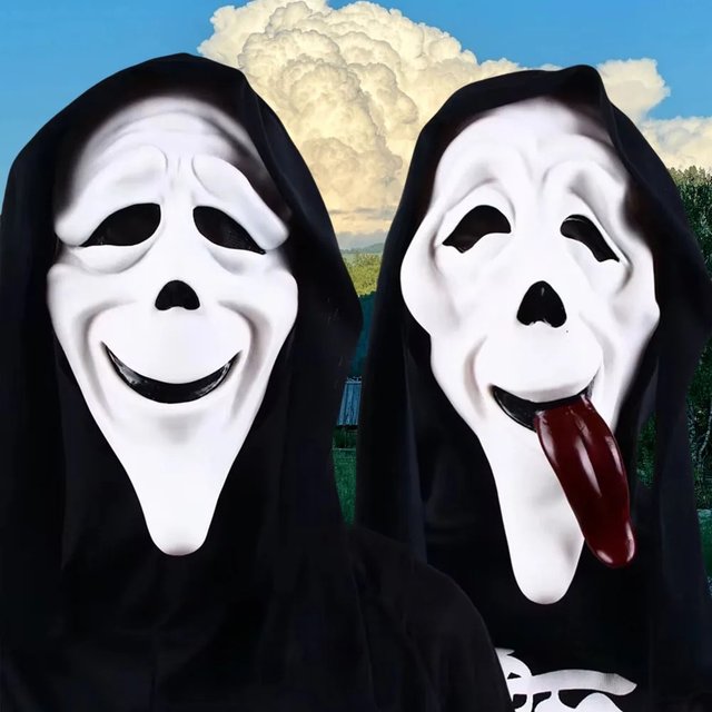 Hot Sale Halloween Horror Ghost Face Mask Screaming Latex Ghost Face Mask Masquerade Party Role Playing Props Ghost Skull Props