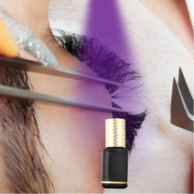 RISI Black UV Strong Long Lasting 6-8weeks UV Eye Lash Extension Glue Adhesive No Irritation UV Lash Glue Makeup Tool