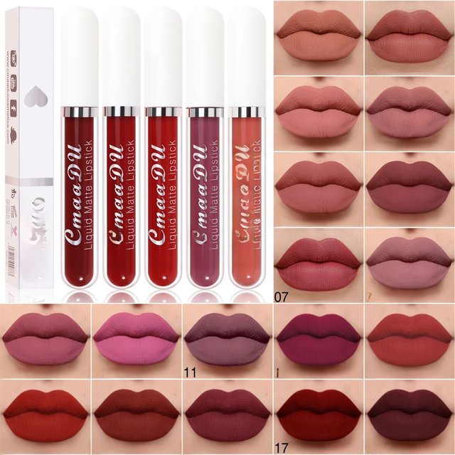 CmaaDu 1 Pcs Matte Lip Gloss Liquid Lipstick- Lip Stains with Long-Lasting Waterproof, Adult Age Range, Red Tones Easy to Color