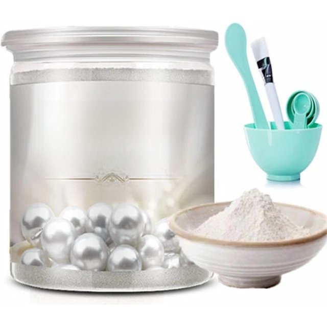 500g Natural Nano Pearl Powder Whitening Blackhead Spot Freckle Removal Facial Mask With Bowl Set Skin Care