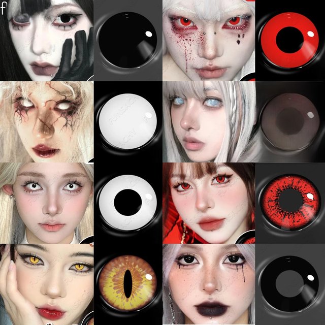 FUNSACHY 1pair Vampire Cosplay Contact Lenses for Eyes Anime Role Playing Contact Lens Cosmetic Colorful Multicolored Eye Pupil