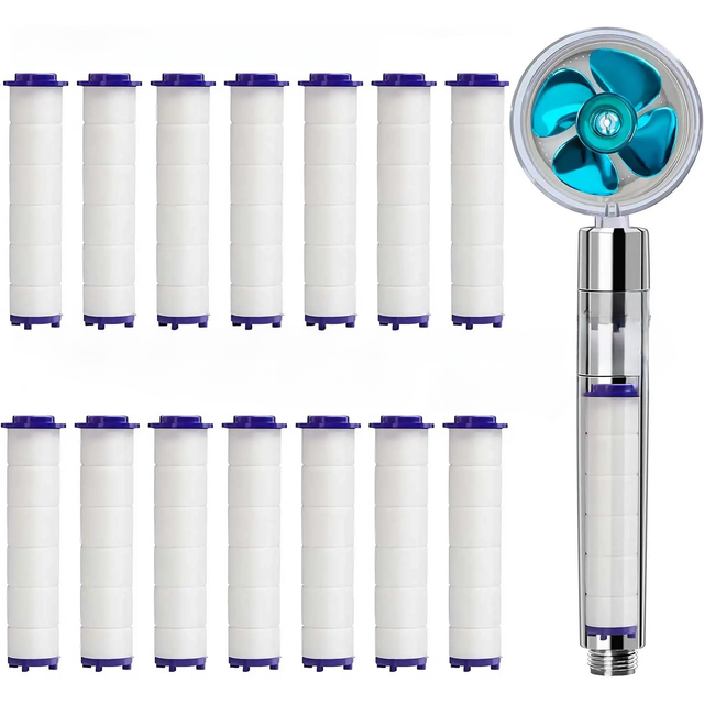 14pcs Hard Water Shower Filter for Handheld ShowerHead - Removes Chlorine and Harmful Substances for Better Shower and Skin Care