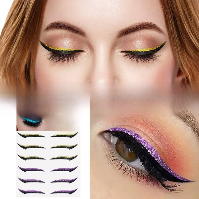 Waterproof Eyeliner Sticker Set 6 Pairs Reusable Double Eyelid Line Sticke Eye Makeup Self-adhesive Eyelid Sticke Beauty Tools
