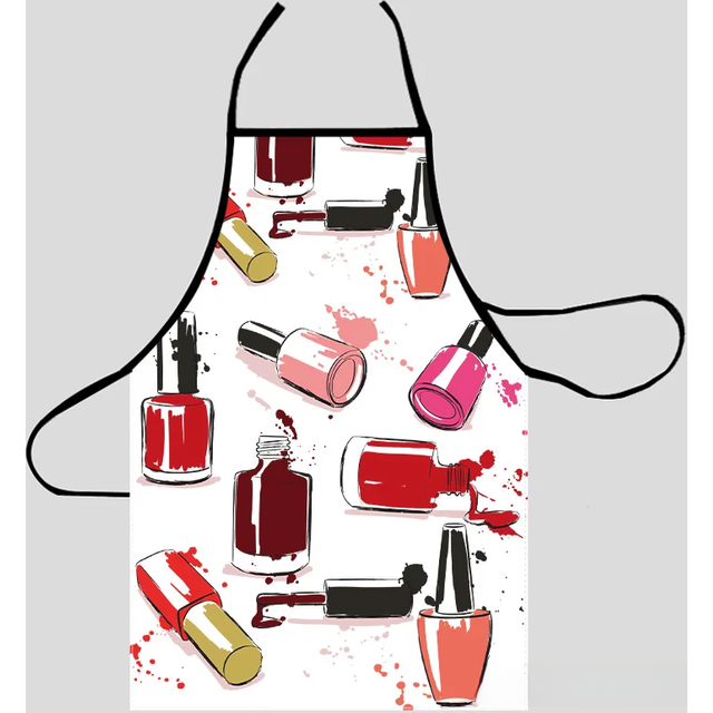 Fashion Design Nail Polish Apron Store Logo for women Gift Oxford Fabric Cleaning Pinafore Home Cooking Accessories Apron