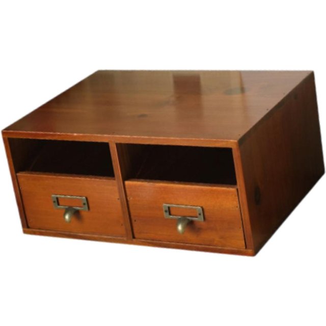 Wooden Makeup Cosmetic Skincare Organizer with Lid and Drawer Desk Riser Stand Vanity Drawer for Home Office Countertop Dresser