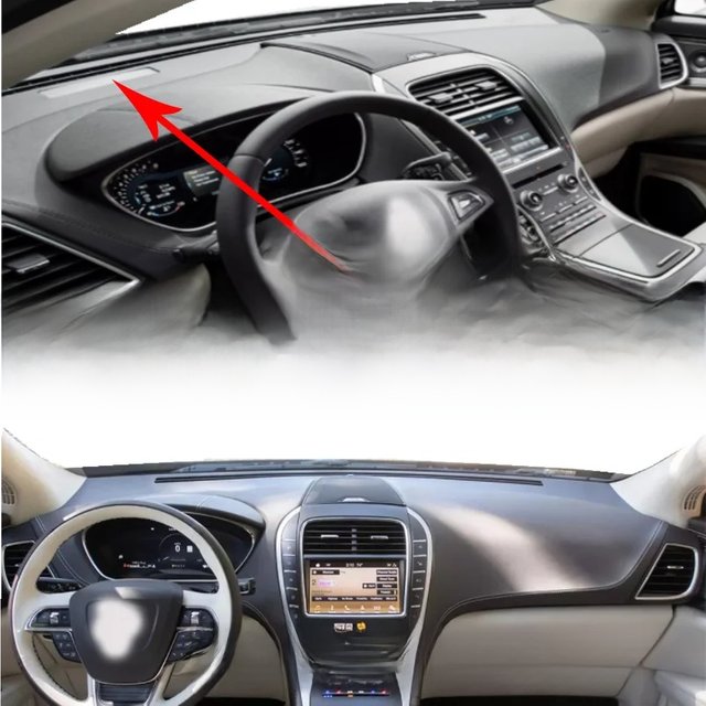 For 2010-2015 Lincoln Nautilus MKX Dashmat Dashboard Cover Instrument Panel Sunscreen Insulation Pad Anti-Dirt Proof Ornaments