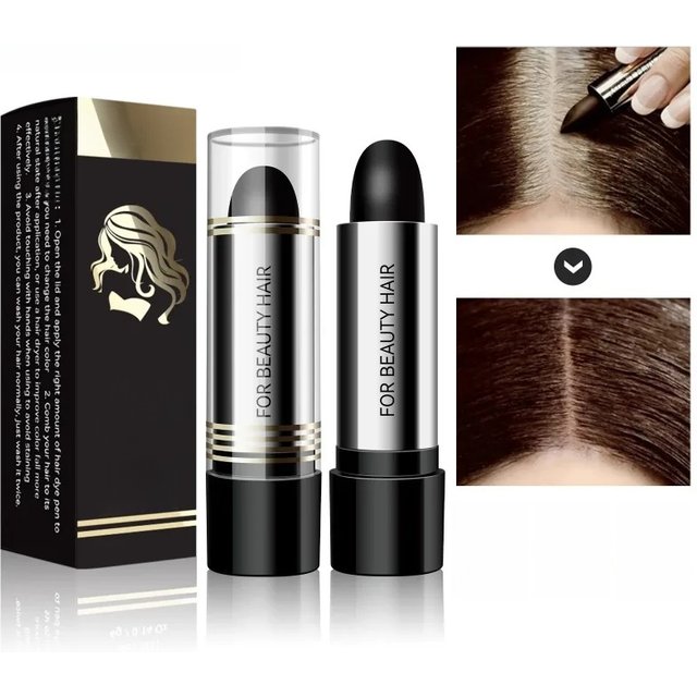 Black and Brown One-off Temporary Hair Coloring Covered White Hairs Hairline Disposable Lipstick Hair Dye Stick Smear Type Dye