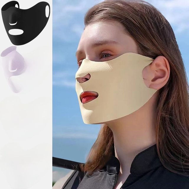 Fashion Hot Sale Breathable Exposed UPF50+ Ice Silk Sunscreen Mask Anti-UV Traceless Outdoor Riding Face Mask Cover Scarf Summer