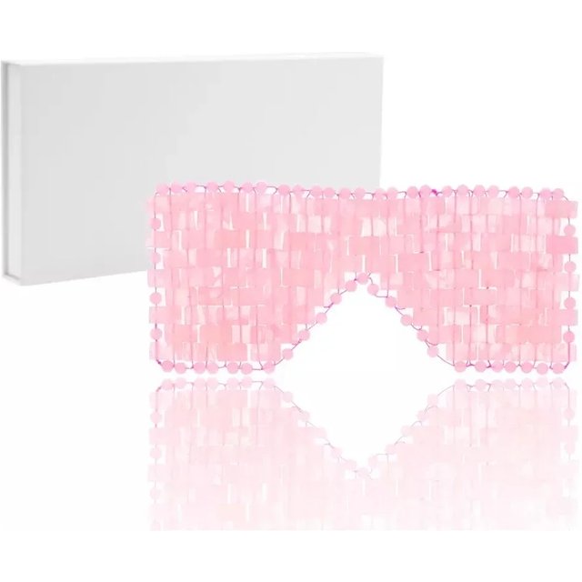 Jade Eye Mask Rose Quartz Facial Cooling Mask for Eye Massage Relax Wrinkles Relieve Migraine Meditation Beauty Spa Sleep Mask