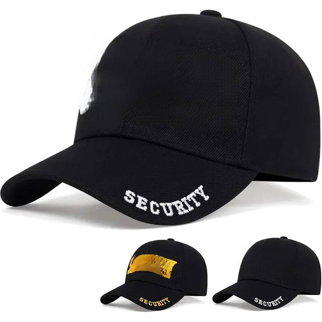Unisex SECURITY Embroidery Baseball Caps Spring and Autumn Outdoor Adjustable Casual Hats Sunscreen Hat