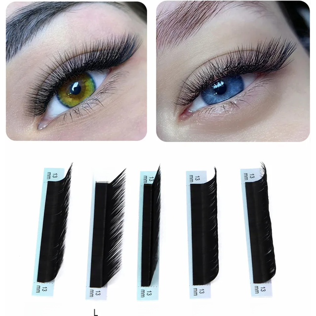 AGUUD L/L+/LC/LD/LU(M)/N Curl 12 Rows False Eyelash Extensions Mink Matte Black Material 8-15mm Mixed Tray L Curl Makeup Lashes