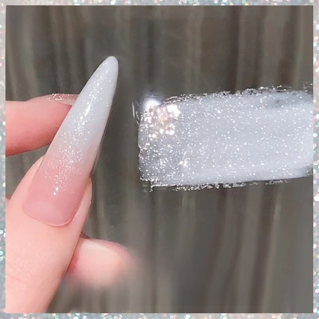 BORN PRETTY White Glitter Gel Nail Polish Moonlight Milk Sparkle Shining White Color Soak Off UV Translucent Jelly Gel Polish