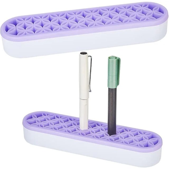 1Pcs Pen Organizer Desktop Silicone Makeup Brush Holder Nail Pens Brush Stand Multipurpose Cosmetic Travel Storage Box Painting