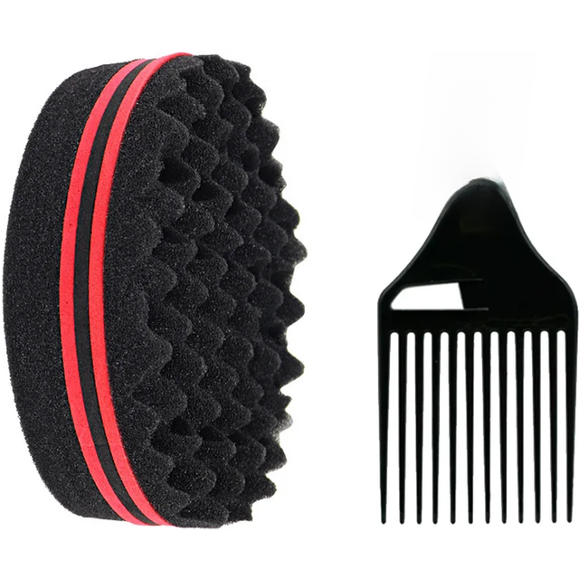 Hair Brush Sponge Barber Oval Double Side Magic Twist Hair Brush Breathable Perm Styling Brush Salon Curl Brush for Hair Styling