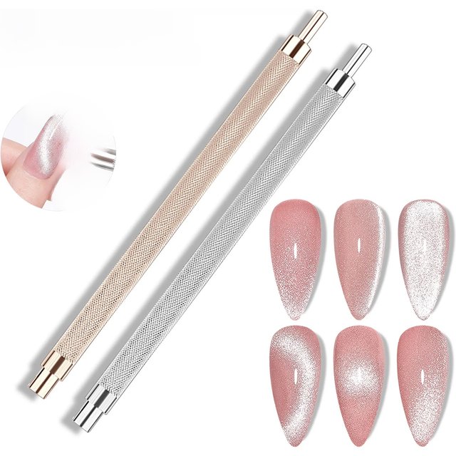 Nail Art Magnets Gold Sliver Double-end Magnet Nail Magnetic Bar Manicure Tool For Nail Polish Gel Design Decoration