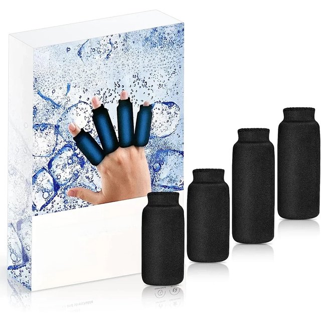 Finger Ice Sleeves 4PCS Finger & Toe Cold Gel Ice Packs, Thumb Ice Packs Hot Cold Compression Sleeves for Arthritis Hand Care