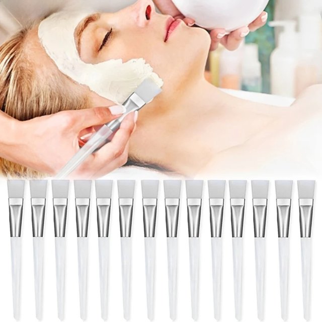 12/6/2pcs Facial Mask Brushes Set Face-Mask Applicator Soft Facial Application Brush with Clear Plastic Handle for Skin Care