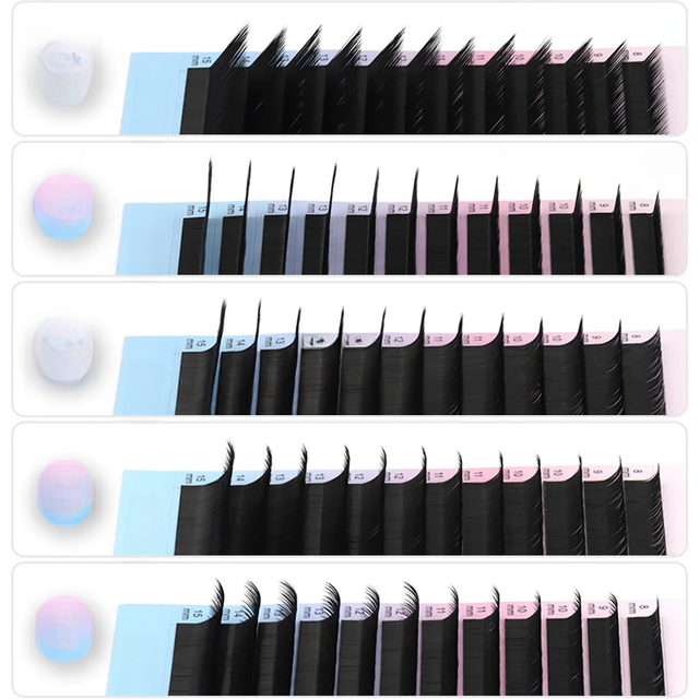 RUJADE L L+ LC LD LU(M) Curl Individual Eyelash Extensions Natural Faux Mink Russian Volume Makeup Lashes L M Eyelashes Supplies