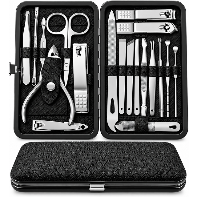 19-in-1 Nail Clipper Set, Professional Manicure Pedicure Tools, Nail Care Grooming Kit for men & Women