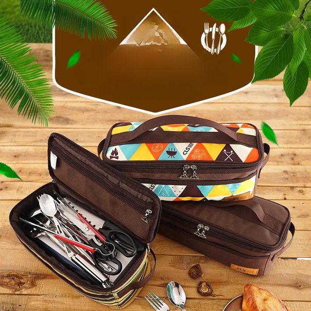 Outdoor Camping Cookware Storage Bag Kitchen Tableware Storage Bag Travel Cosmetic Bag Portable Toilet Bag