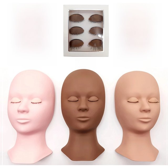 Lashprofessor Mannequin Head For Eyelash Extension With Practice Silicone Mannequin Head Lashes Extension Cosmetic Model Supplie