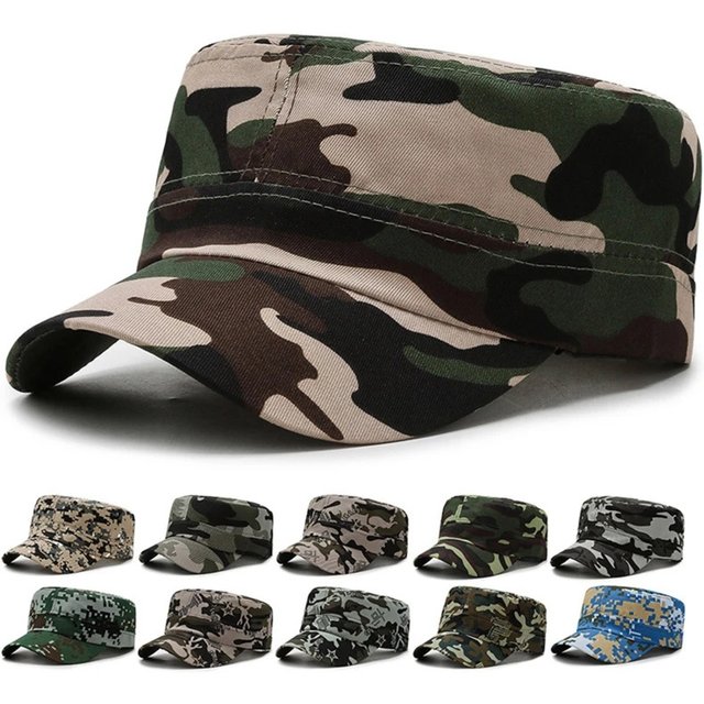 Camouflage Hats Flat Top Baseball Caps for men Outdoor Sports Tactical Style Hats Cadet Sunscreen Hats Outdoor Sports