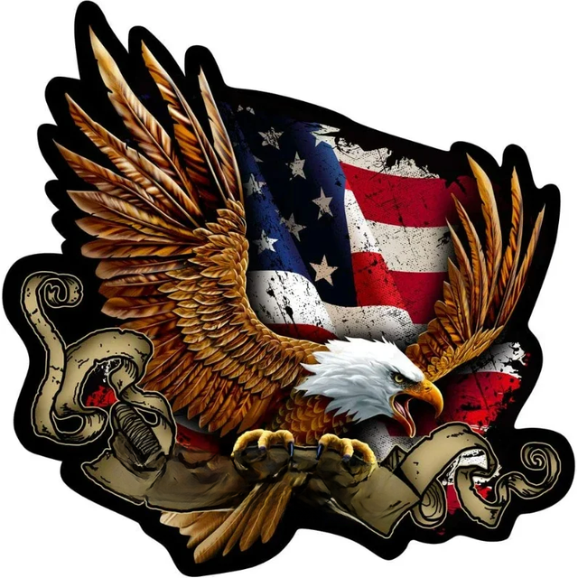 Funny American Flag Bald Eagle Accessories Motorcycle Stickers Car Accessories Products Sunscreen and Waterproof Sticker Custom