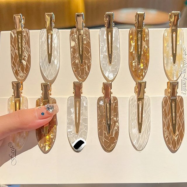 1/6Pcs New Acetic Acid Hair Clips Women Elegant Makeup Clip Girls Gradient Yellow Hairpins Hair Styling Tools DIY Headwear