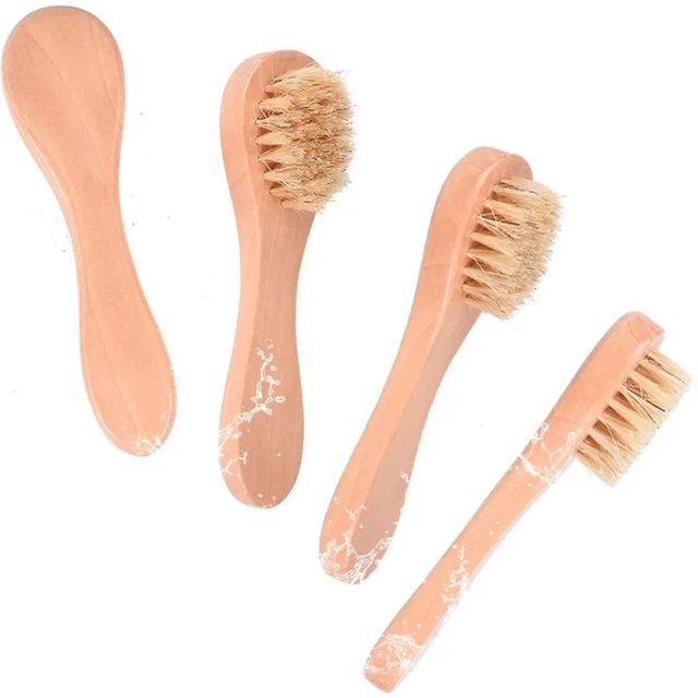 1/3/5Pcs Cleansing Face Brush Wooden Animal Hair Facial Deep Cleansing Massage Care Tool Face Washing Product Skin Care Brush