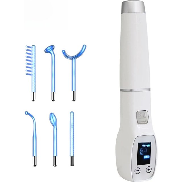 Darsonval Facial High Frequency Machine Screen Display 6 In1 Blue Hair Face Skin Care Beauty Device Anti Acne Spot Remove Wrinkl