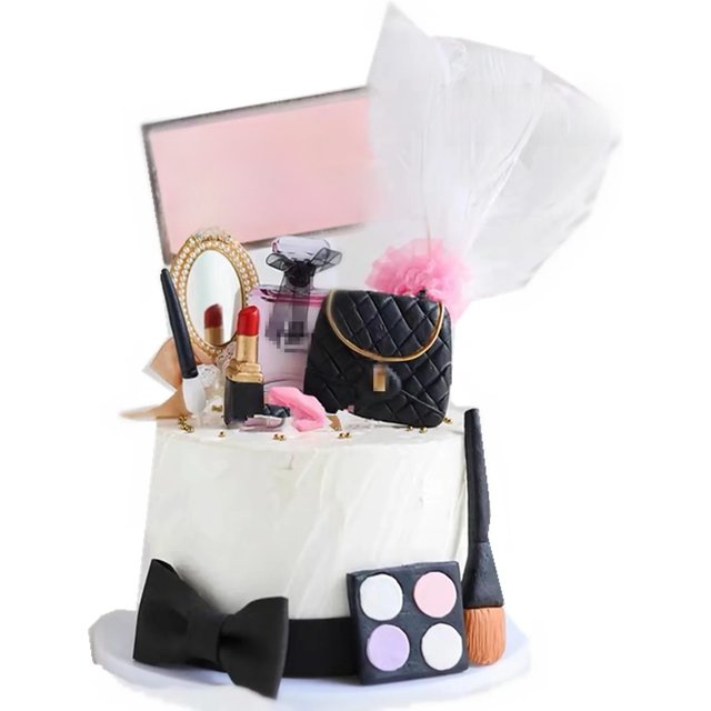 Makeup Cake Topper Resin Cosmetics Lipstick Perfume Bottle Cake Decorations For Spa Theme Birthday Party Decorations