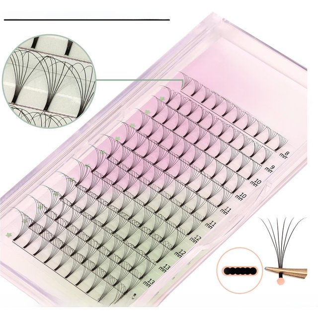 Short Stem Premade Wide Fans 3D 4D 5D 6D Individual Eyelash Extension Faux Mink Soft Natural Pre Made Russian Volume Makeup Lash