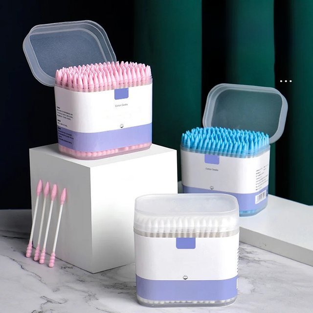 200PCS/box - high-quality double ended cotton swabs - suitable for personal cleaning, gentle makeup removal, makeup swabs, etc