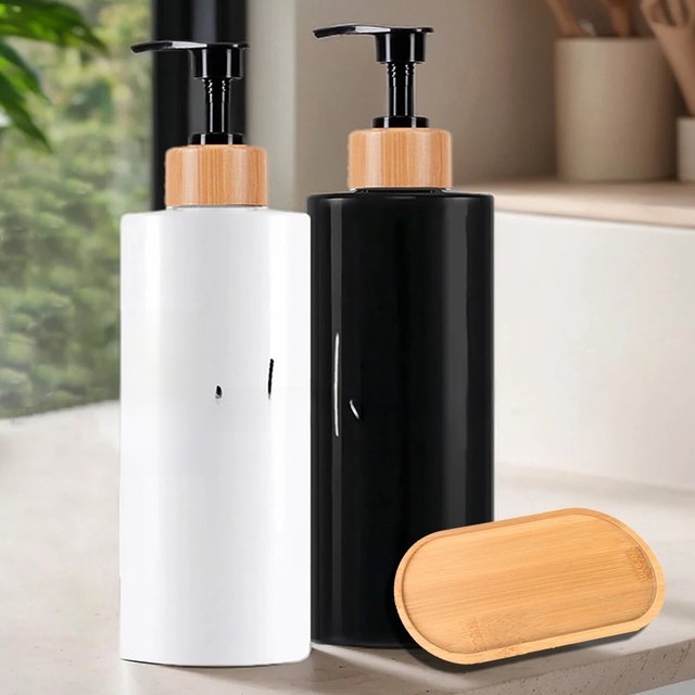 2pcs Kitchen Sink Dish Soap Dispenser Set Countertop Decoration Hands and Dish Soap Bottle Set Plastic Hand Soap Pump Bottle