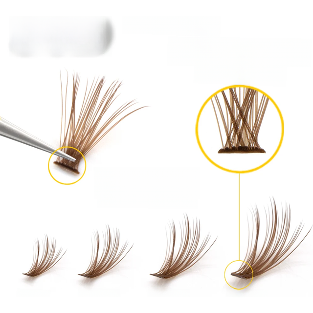 30D Brown 60 Bundles Natural 3D Eyelash Extension Russian Volume Faux Mink Eyelashes Individual Cluster Lashes Makeup Cilia TOP