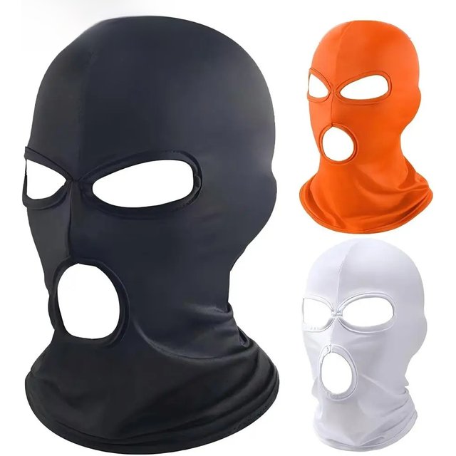 3 Hole Full Face Mask Unisex Elastic Breathable Mask Cap Quick Dry Balaclava MTB Cycling Head Scarf Outdoor Sports Face Cover