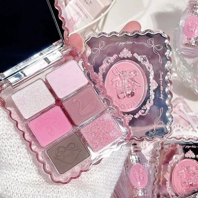 Gogotales Small Gem Series Eye Shadow Plate Earth Color Korean Light Makeup Matte Shimmer Waterproof 6 Color Eyeshadow Palette